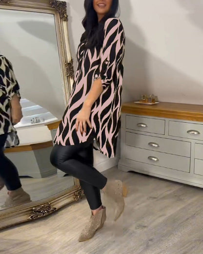 Vérania | Blusa Túnica Elegante Con Estampado Gráfico Para Mujer