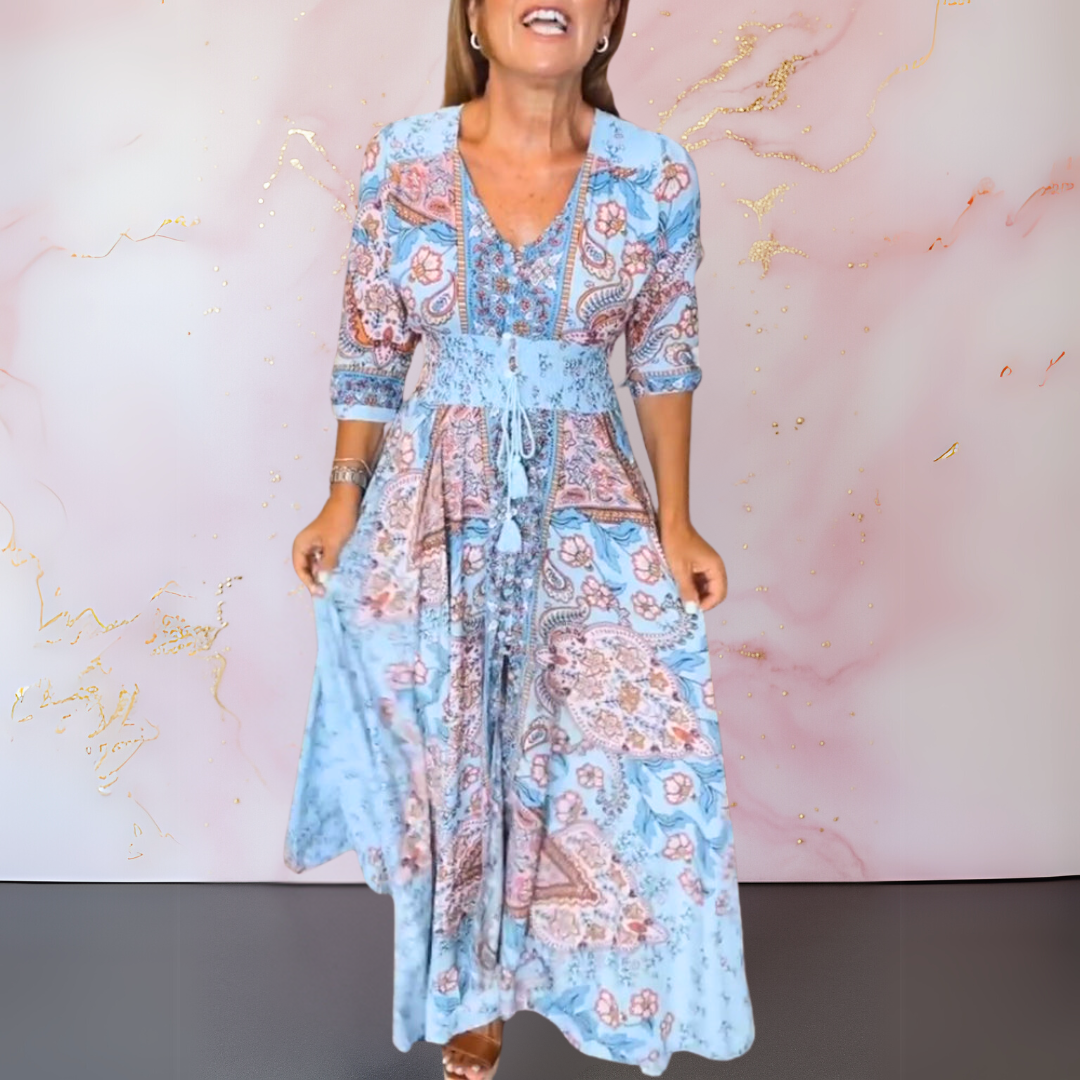 Marga | Vestido Elegante De Verano Con Escote En V
