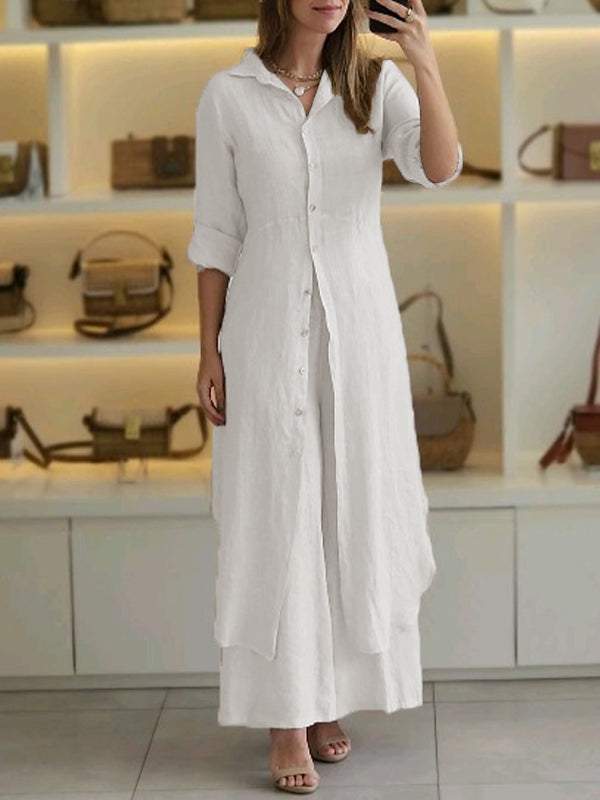 Odett | Conjunto De Lino Mujer Casual Chic