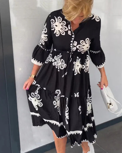 Flora | Vestido Floral Con Mangas Ligeras Y Tejido Suave
