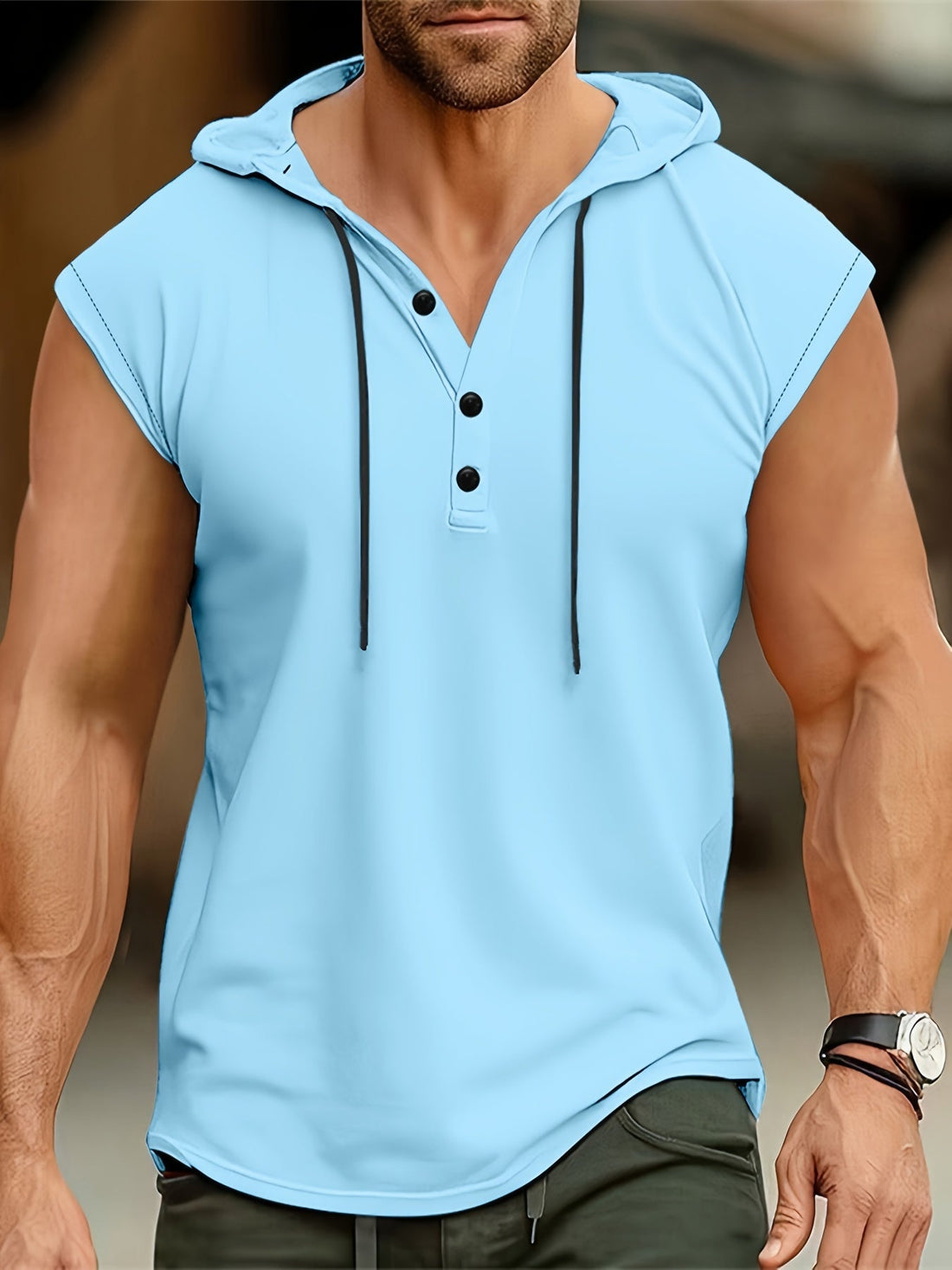 Acton | Camisa Sin Mangas Con Capucha Y Tejido Transpirable Para Hombre