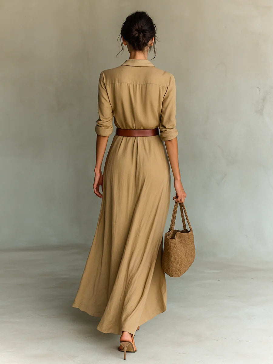 Luisa | Vestido Largo Con Botones Elegante