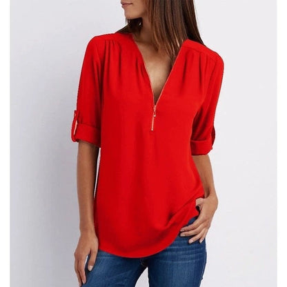 Lysandra | Top Relajado Con Diseño Moderno Y Media Cremallera Para Mujer