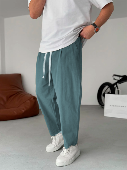 Enzo | Pantalones De Lino Corte Recto