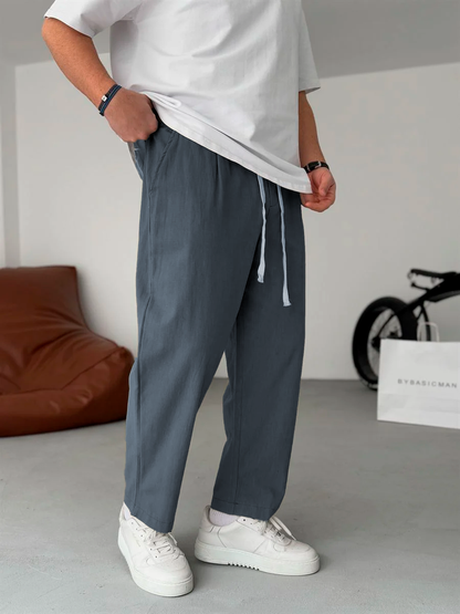 Enzo | Pantalones De Lino Corte Recto
