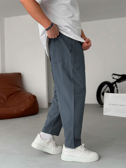 Enzo | Pantalones De Lino Corte Recto