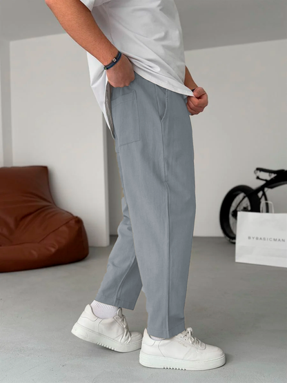 Enzo | Pantalones De Lino Corte Recto