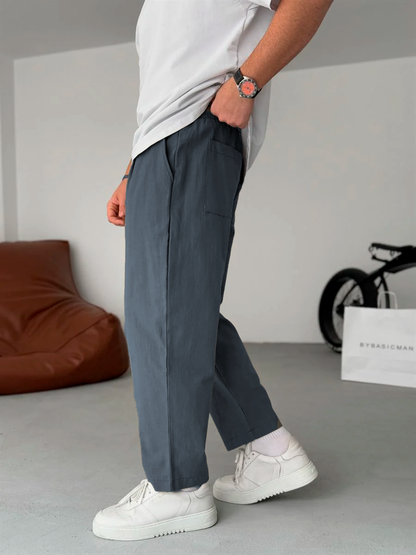 Enzo | Pantalones De Lino Corte Recto