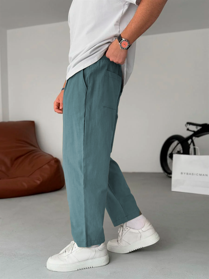 Enzo | Pantalones De Lino Corte Recto