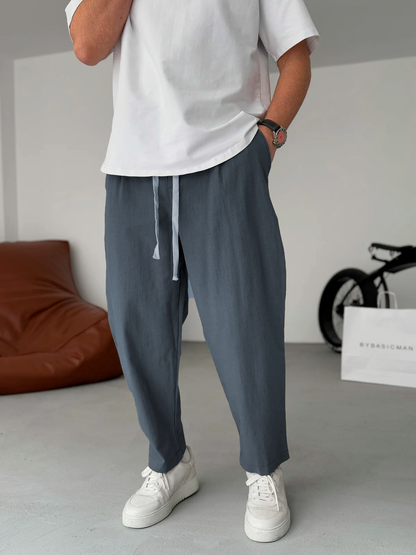 Enzo | Pantalones De Lino Corte Recto