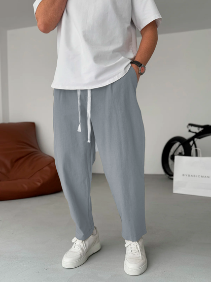 Enzo | Pantalones De Lino Corte Recto