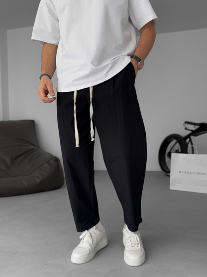 Enzo | Pantalones De Lino Corte Recto