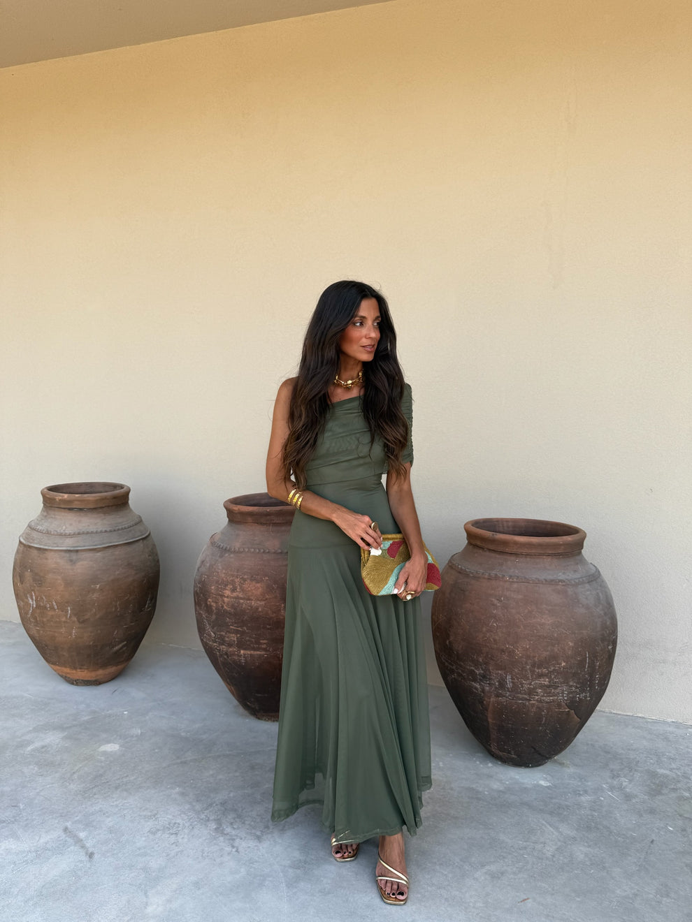 Hera | Vestido Asimétrico De Gasa Elegante
