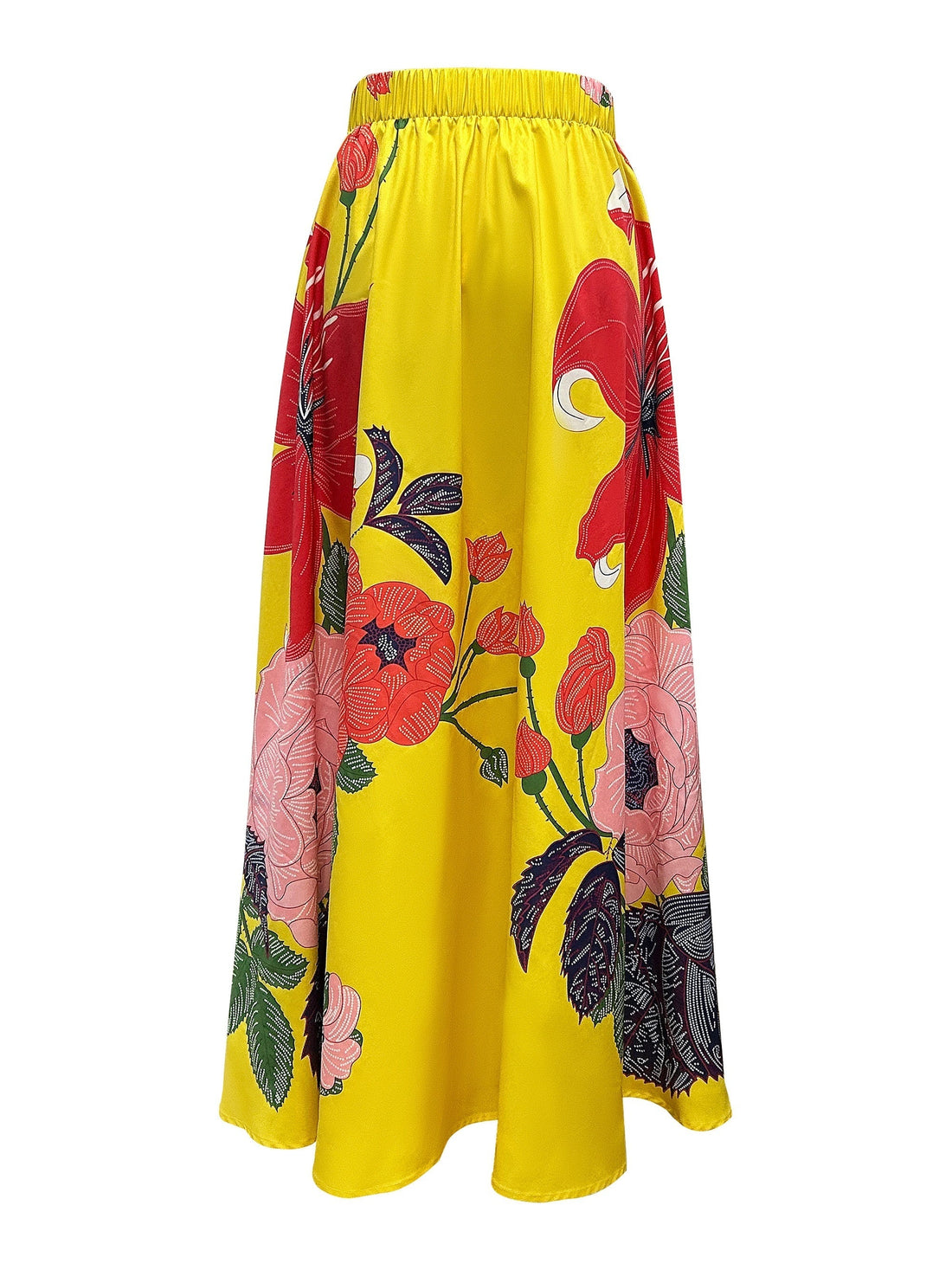 Agata | Falda Maxi Floral De Cintura Alta Moderna
