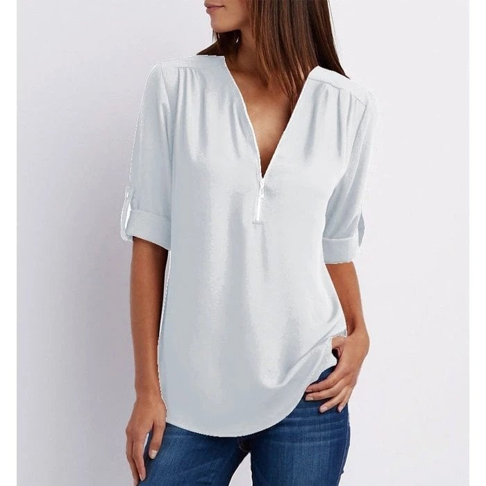 Lysandra | Top Relajado Con Diseño Moderno Y Media Cremallera Para Mujer