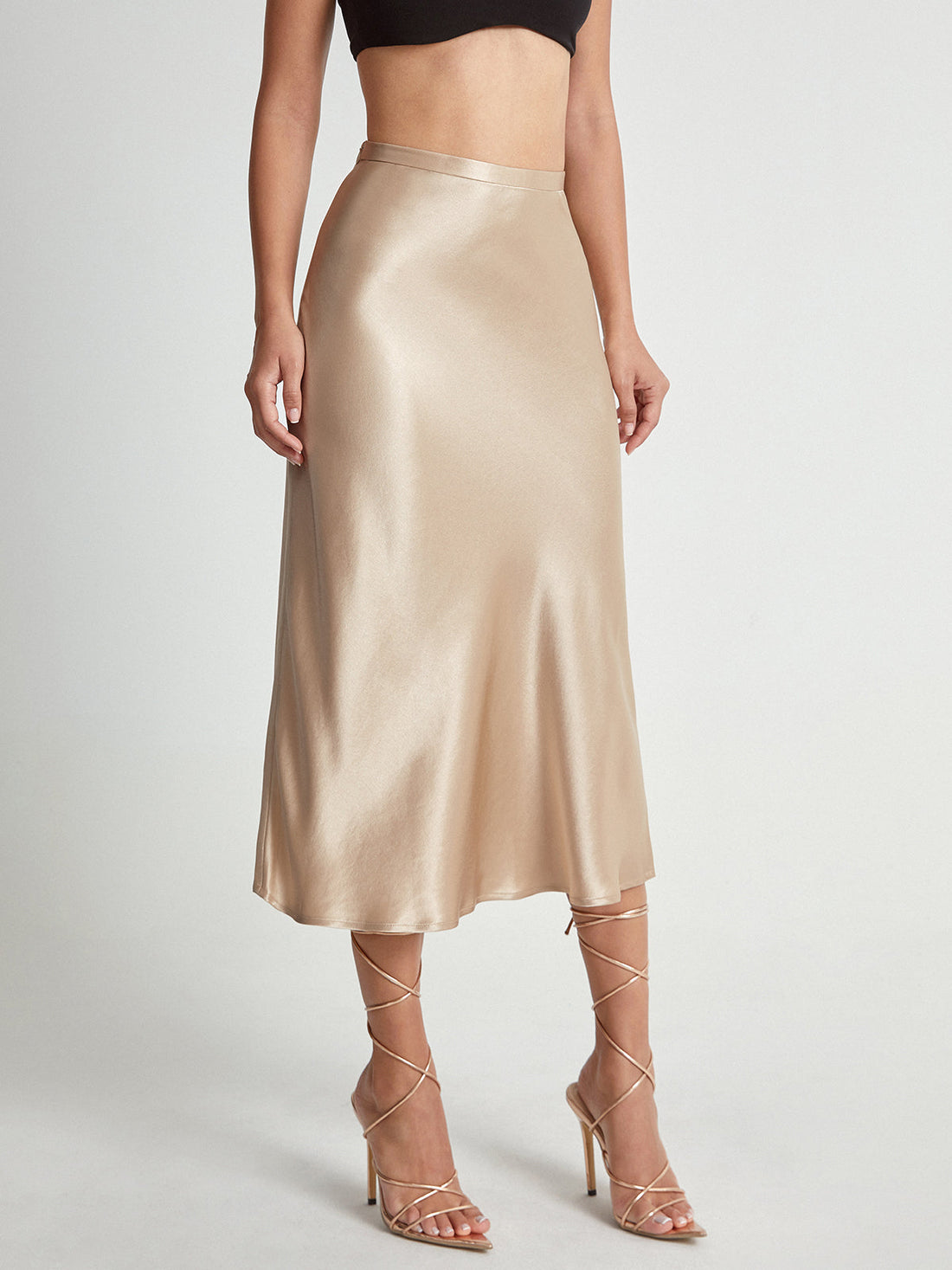 Adelise | Vestido Roc Midi De Satén Elegante Y Suave Para Mujer