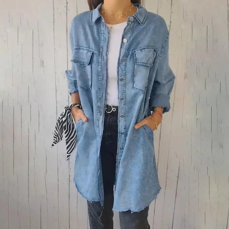 Valeria | Camisa Vaquera Casual De Manga Larga