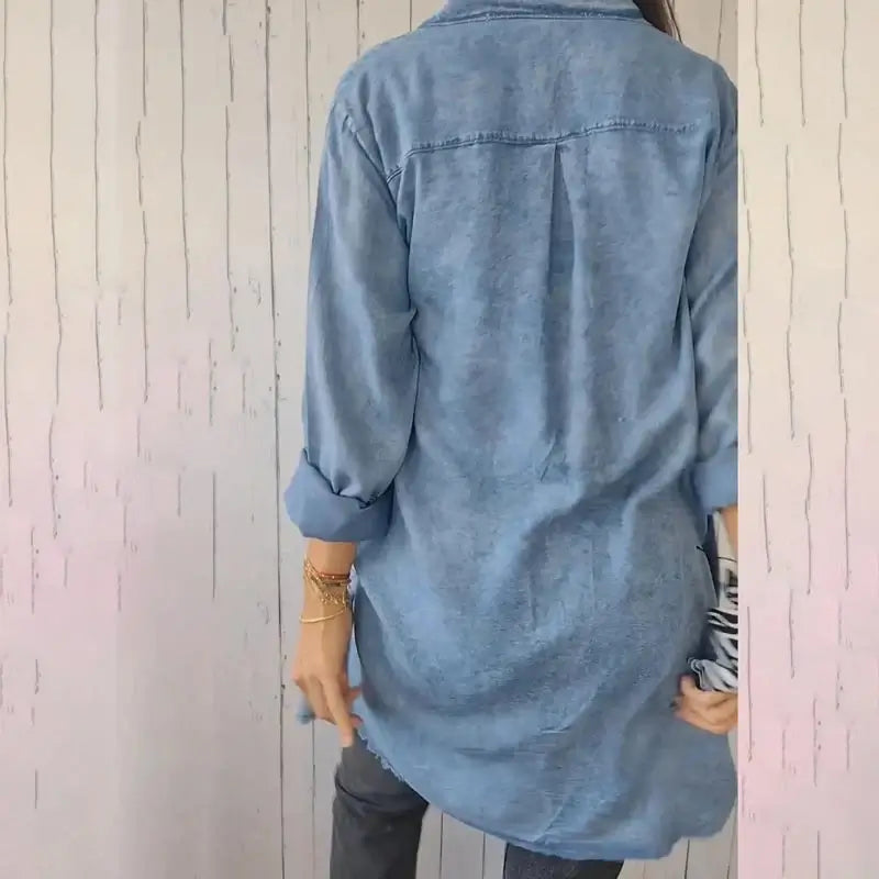 Valeria | Camisa Vaquera Casual De Manga Larga