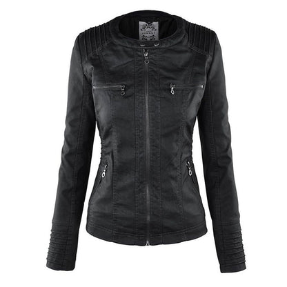 Leigh | Chaqueta De Cuero Impermeable Para Mujer Con Capucha