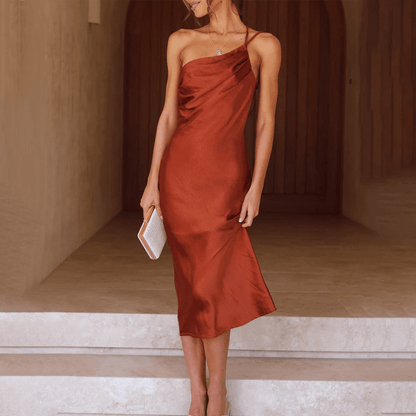 Camila | Vestido Elegante De Un Hombro Para Mujer Midi