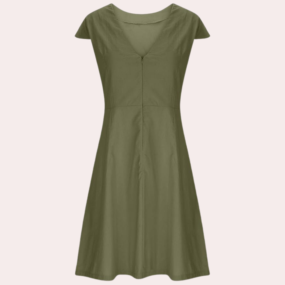 Agnete | Vestido Midi Efecto Liso Casual Y Elegante