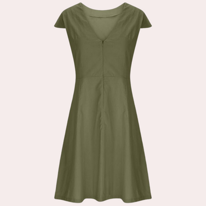 Agnete | Vestido Midi Efecto Liso Casual Y Elegante