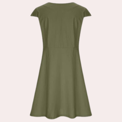 Agnete | Vestido Midi Efecto Liso Casual Y Elegante