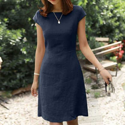 Agnete | Vestido Midi Efecto Liso Casual Y Elegante
