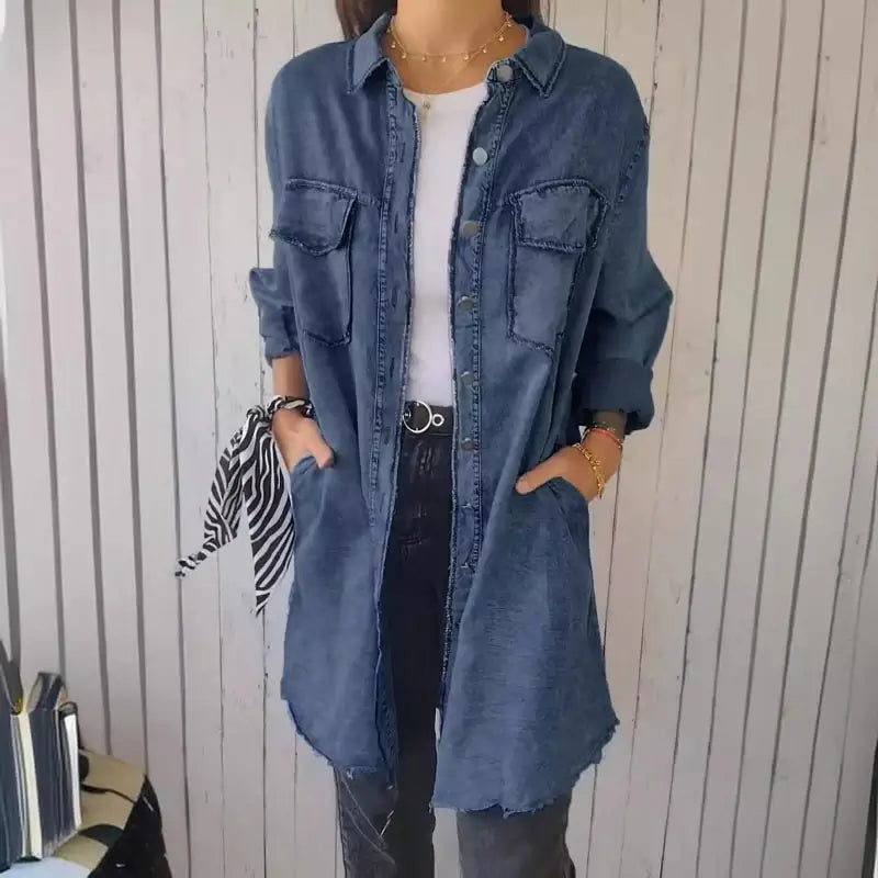 Valeria | Camisa Vaquera Casual De Manga Larga