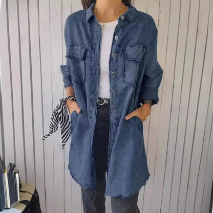 Valeria | Camisa Vaquera Casual De Manga Larga