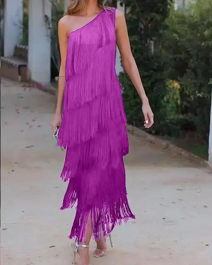 Bella | Vestido Largo De Flecos Andaluz