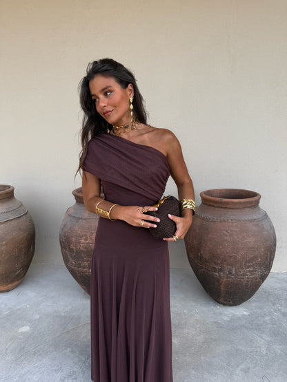 Hera | Vestido Asimétrico De Gasa Elegante