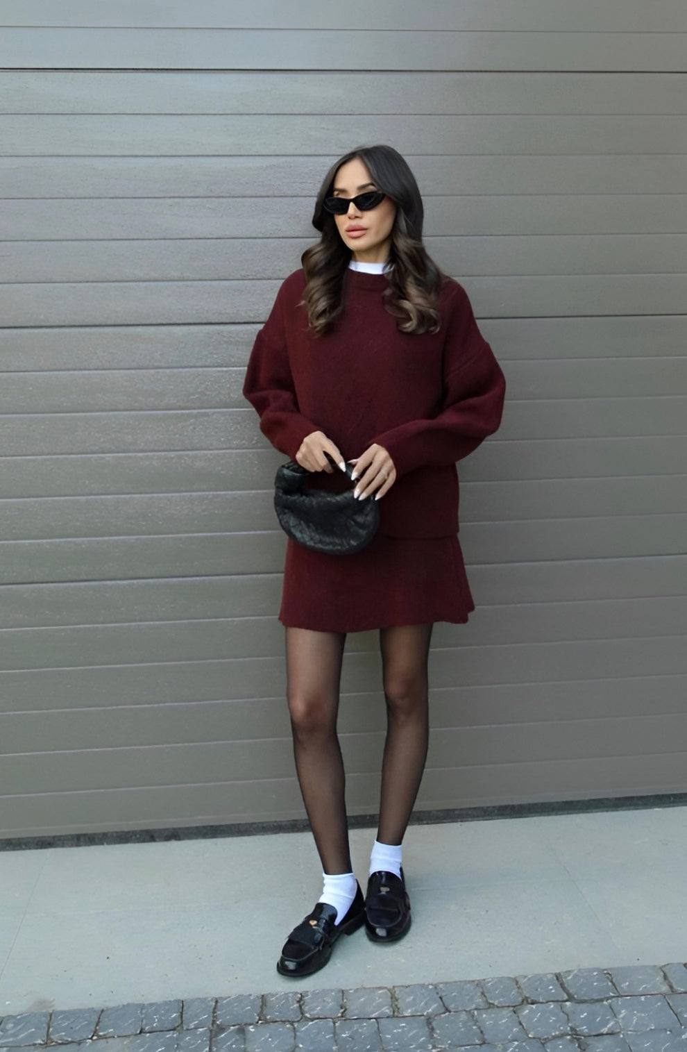 LARISSA | Conjunto De Punto Con Jersey Oversize Y Minifalda