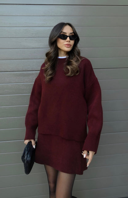 LARISSA | Conjunto De Punto Con Jersey Oversize Y Minifalda