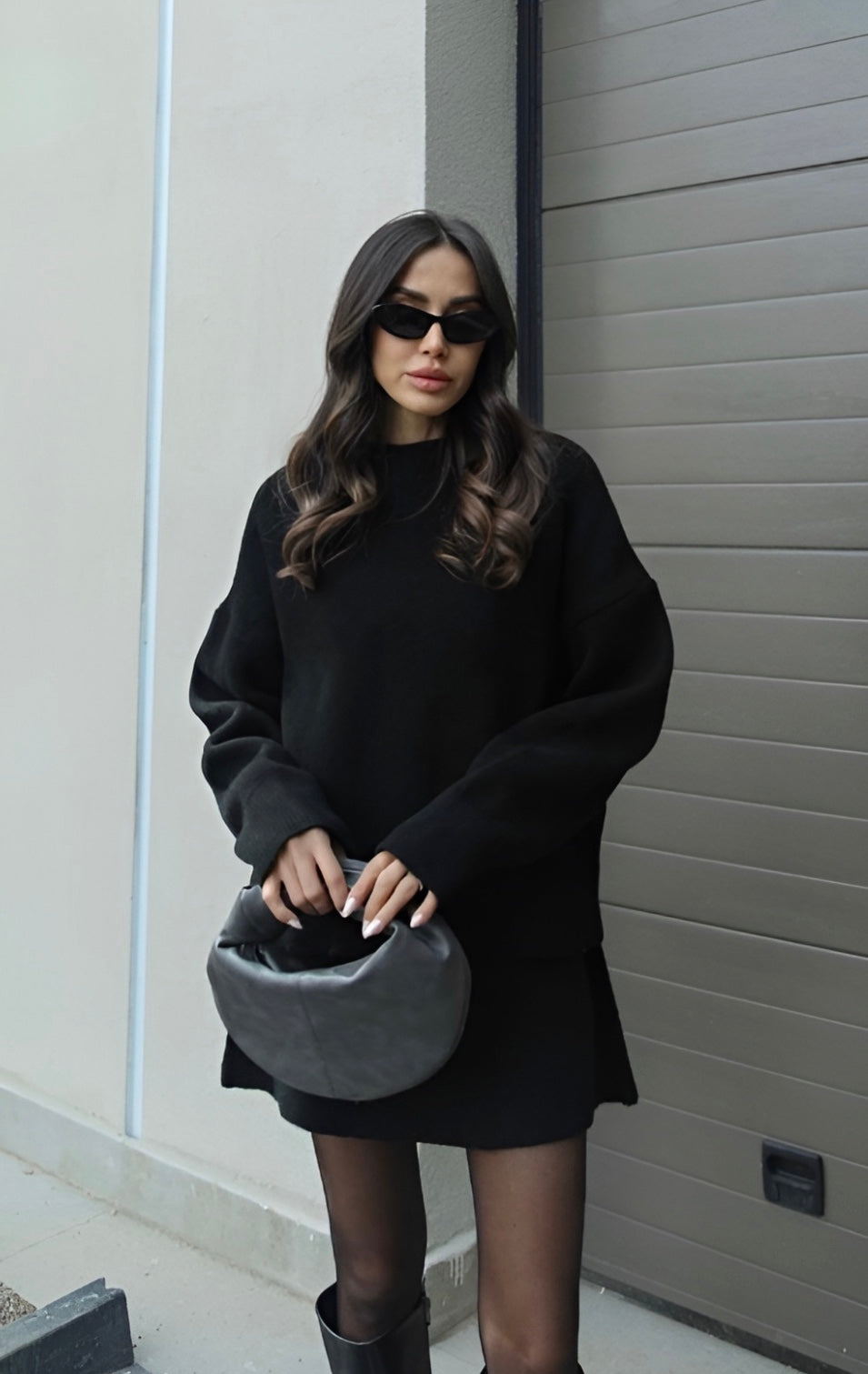 LARISSA | Conjunto De Punto Con Jersey Oversize Y Minifalda