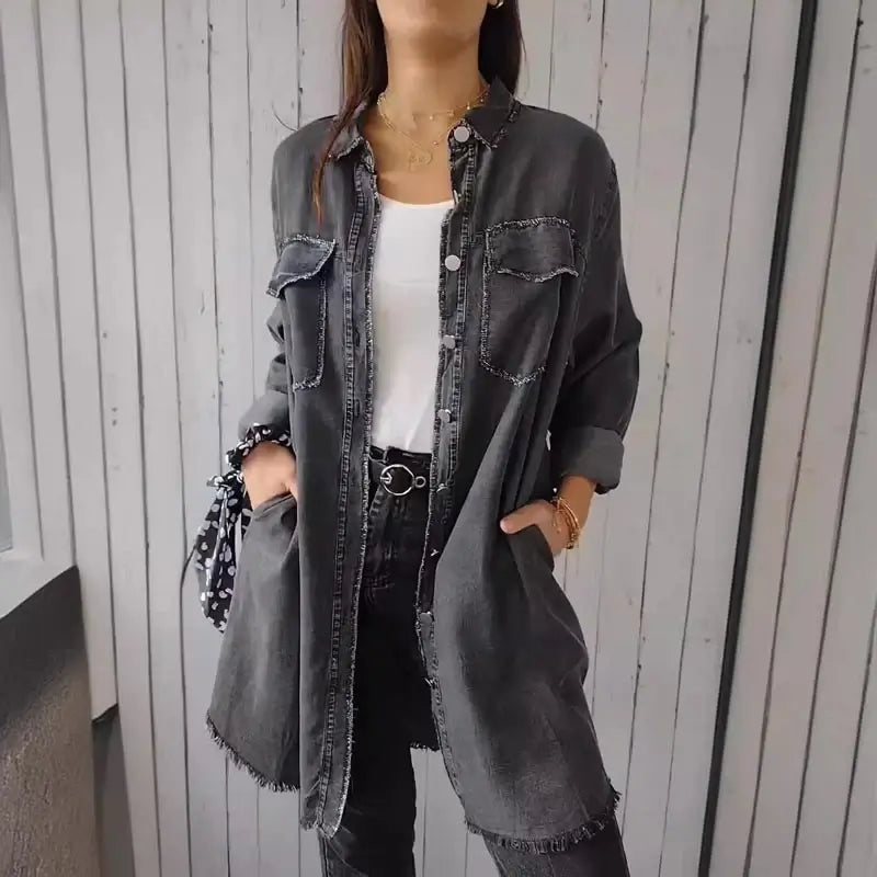 Valeria | Camisa Vaquera Casual De Manga Larga