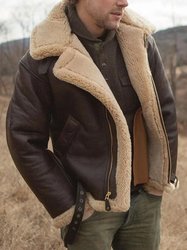 Anselm | Chaqueta de Piloto en Piel de Oveja con Estilo RAF