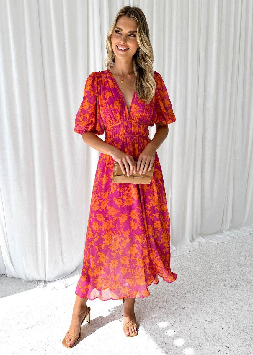Andrea | Vestido Midi Estampado Floral
