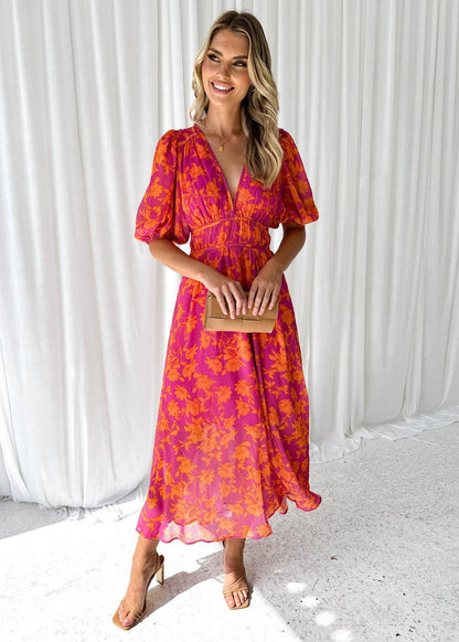 Andrea | Vestido Midi Estampado Floral