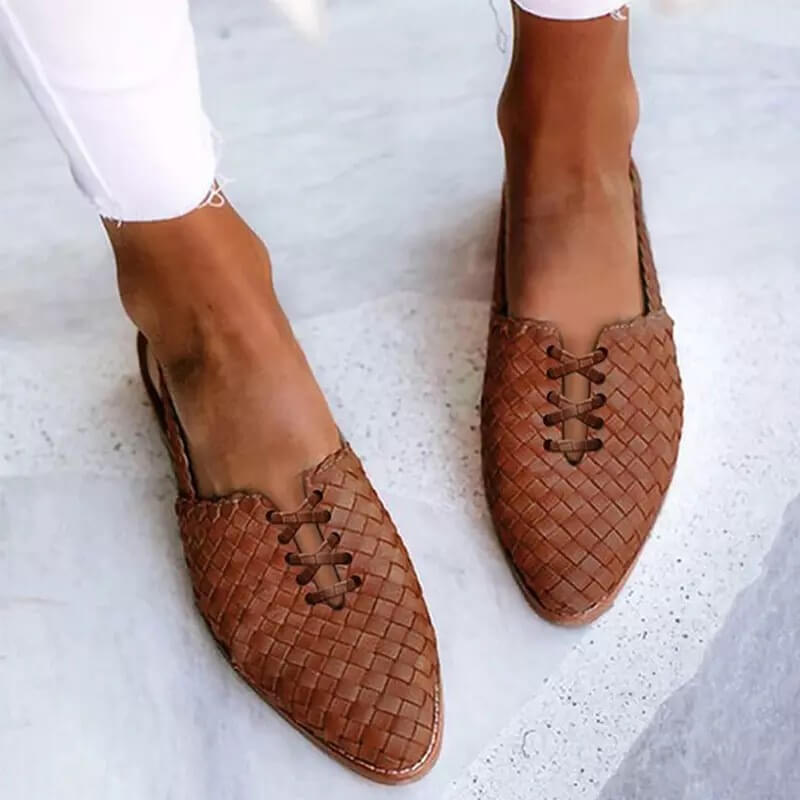 Naima | Sandalias De Cuero Trenzado A Mano