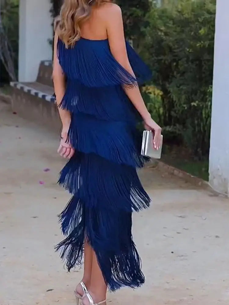 Bella | Vestido Largo De Flecos Andaluz