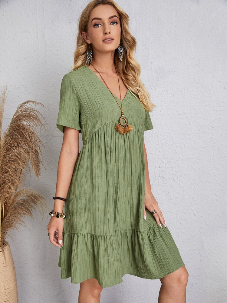 Sofía | Vestido Casual Fluido Con Lazo En La Cintura