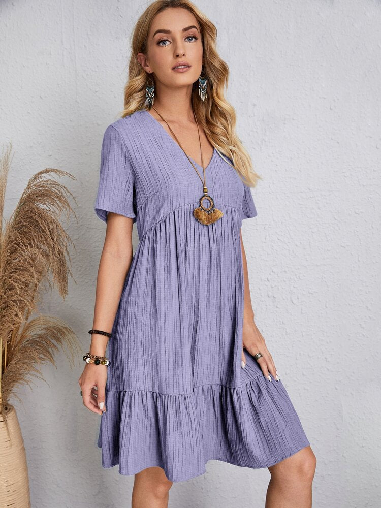 Sofía | Vestido Casual Fluido Con Lazo En La Cintura