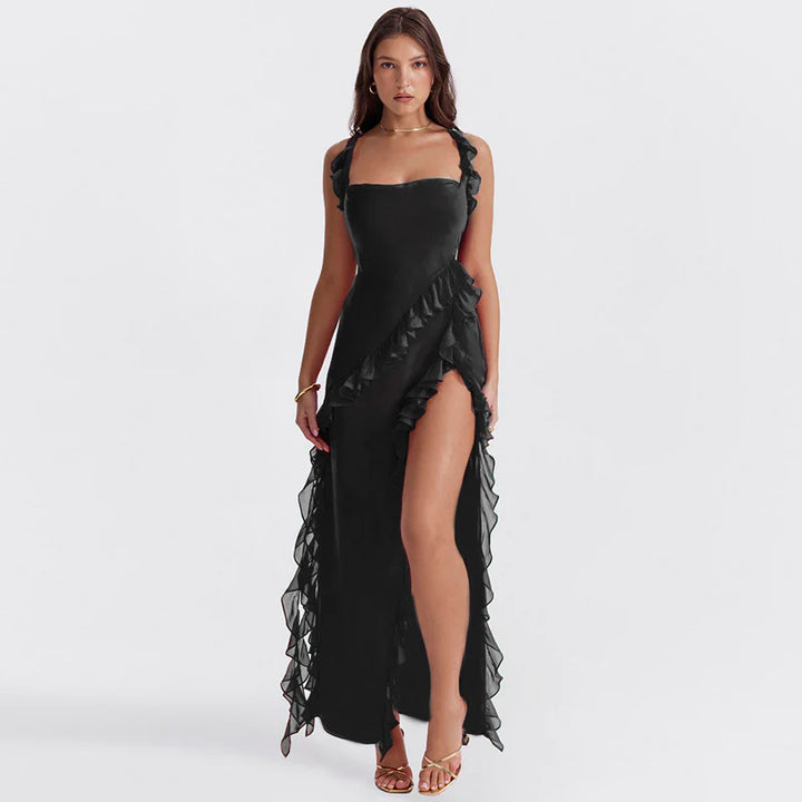 Georgia | Vestido Largo Elegante Con Volantes
