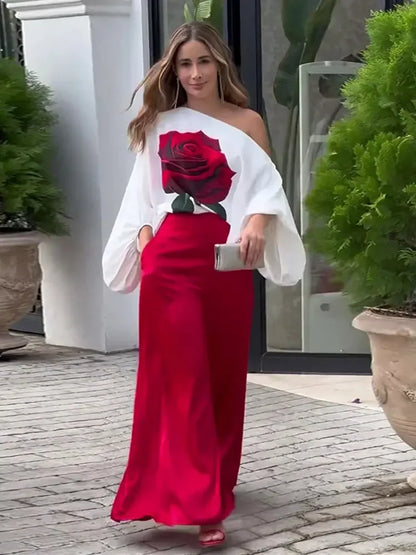 Rosa | Conjunto Floral Rosa Top Y Pantalón