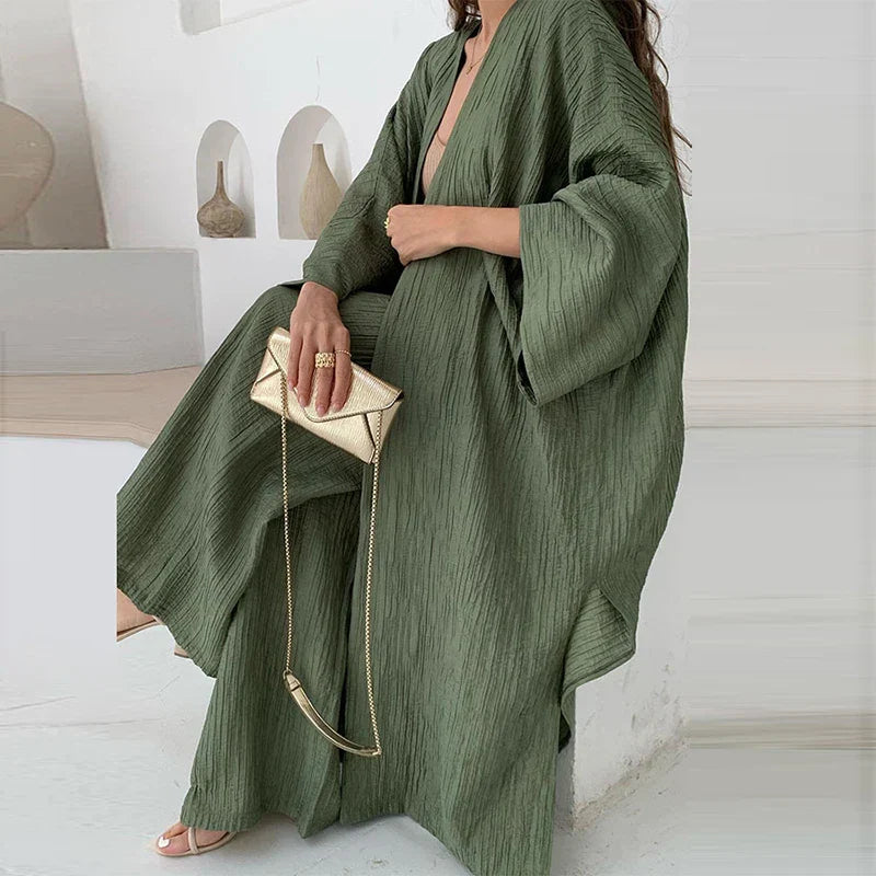 Elena | Conjunto Elegante De Top Y Pantalón Fluido