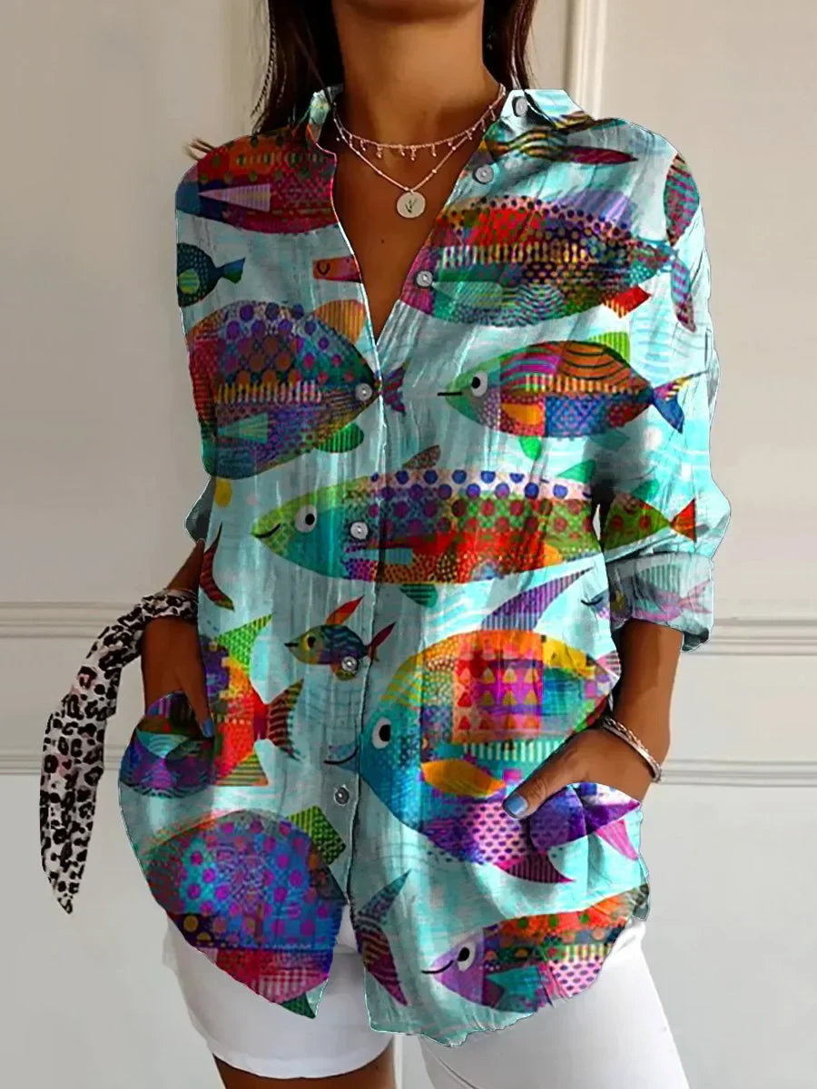 Sophie | Camisa Estampada De Manga Tres Cuartos