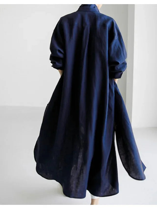 María | Vestido Camisero Maxi De Algodón
