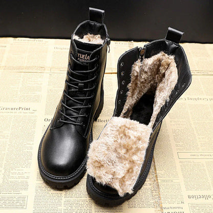 Delphine | Botas Invierno de Cuero Negro Modernas