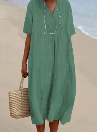 Livana | Vestido De Lino Ligero Para Un Look De Verano Sin Esfuerzo